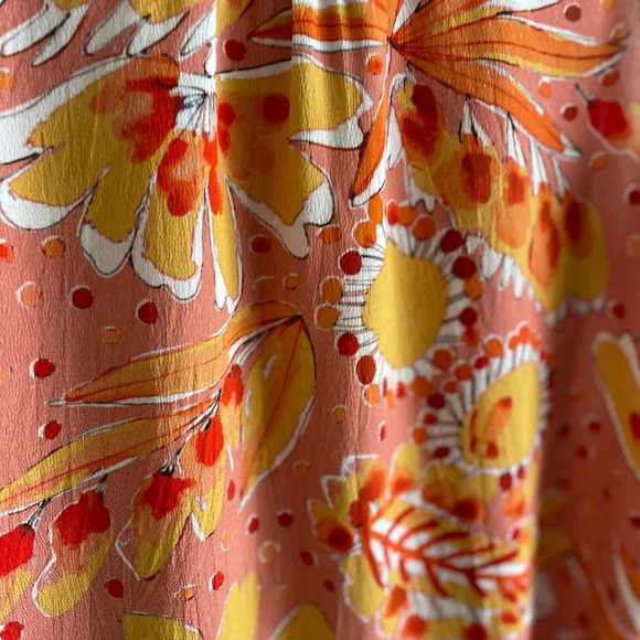 Vera by Anthropologie Orange Floral Sleeveless Blouse - Size Small - EUC! - Picture 8 of 8